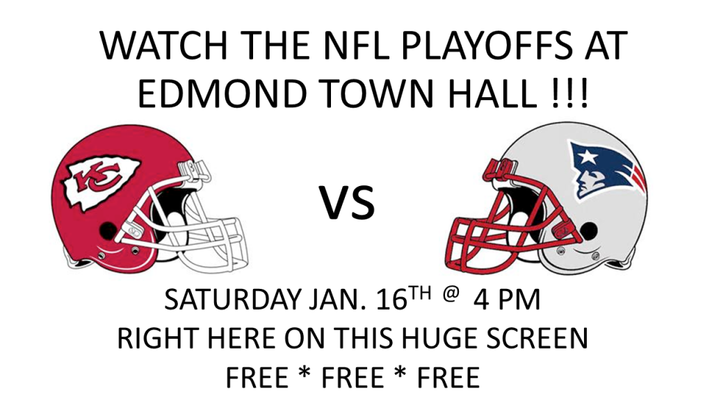 Come watch the Patriots vs. Kansas City. FREE on our HUGE screen!